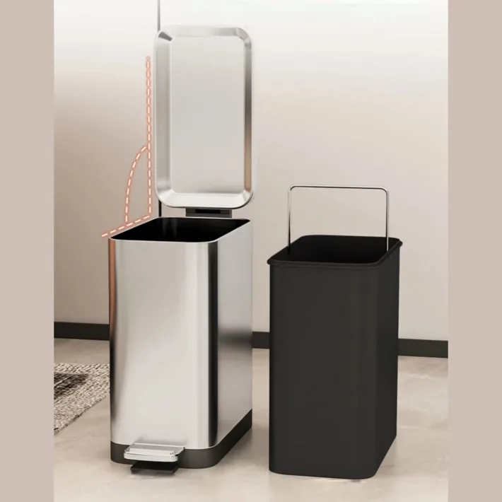 Cesto de Residuos Plateado 10L