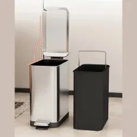 Cesto de Residuos Plateado 10L