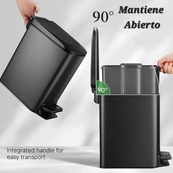 Cesto de Residuos Negro 6L