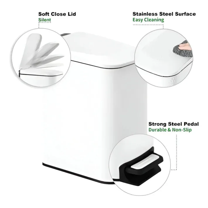 Cesto de Residuos Blanco 6L