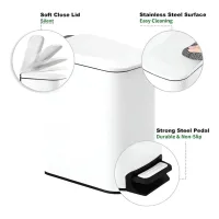 Cesto de Residuos Blanco 6L