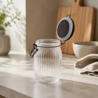 Frasco de Vidrio con Tapa Hermética Grande 1000ml