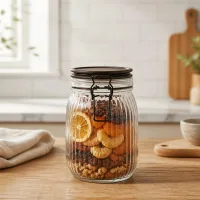 Frasco de Vidrio con Tapa Hermética Grande 1000ml