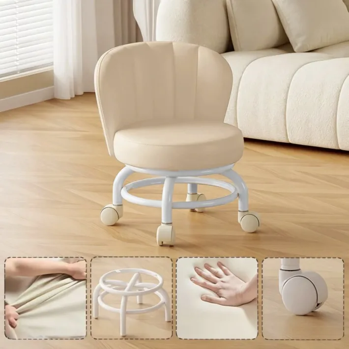 Taburete Rodante con Soporte de Espalda