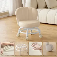 Taburete Rodante con Soporte de Espalda