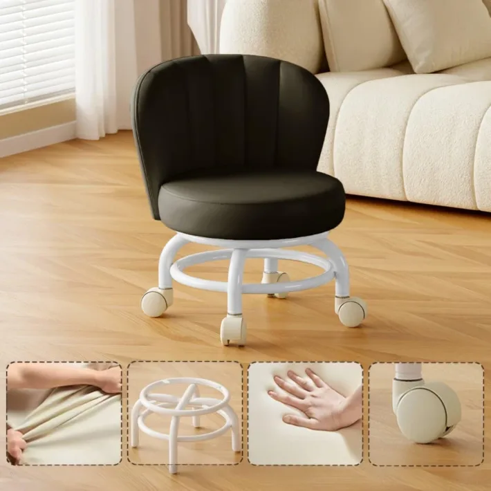 Taburete Rodante con Soporte de Espalda
